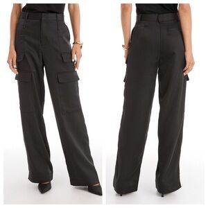 Noli Black Satin Cargo Pants
